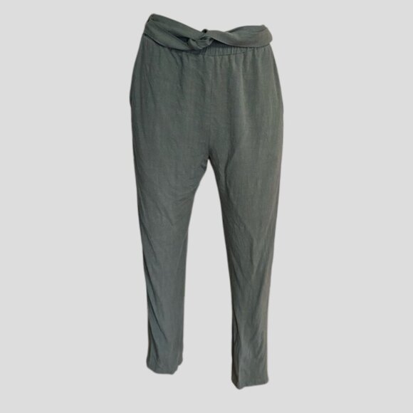 Dagg & Stacey Ivy Ivara Hig Rise Tapered Leg Pull On Tie Waist Ankle Pants - Picture 4 of 13